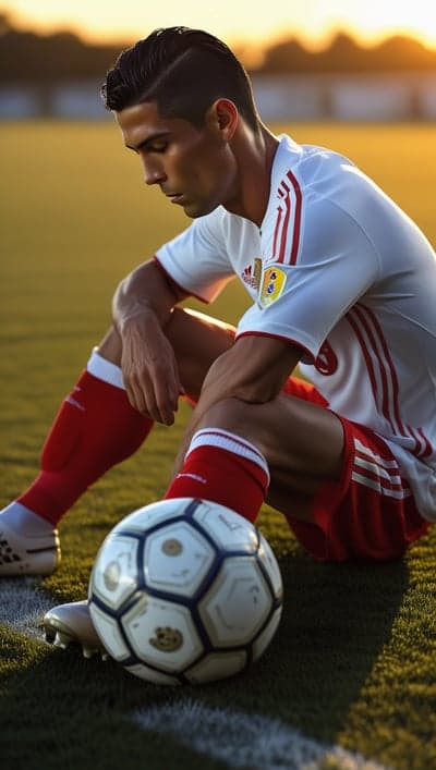 Golden Hour Soccer Player Contemplation Phone Wallpaper