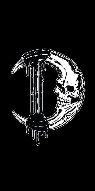 Skulled moon, black, dark, depression, moon,sad,skull, white 