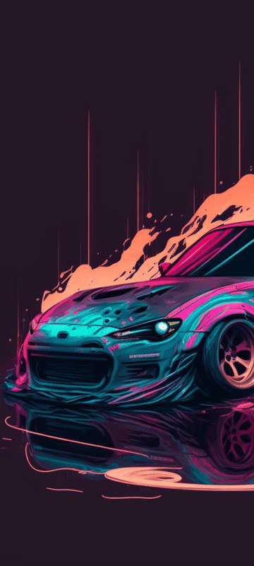 Cyberpunk Car Art: Neon Speed and Abstract Motion