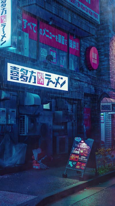 Ramen Rain - Neon Alley Night