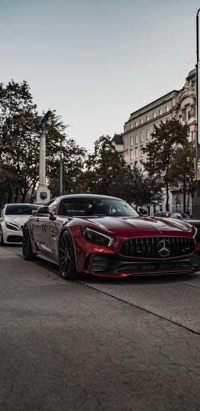 Sleek Red Mercedes-AMG GT Luxury Car Mobile Wallpaper