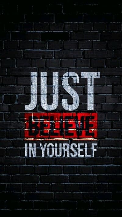Just Believe In Yourself Motivational Brick Wall Art