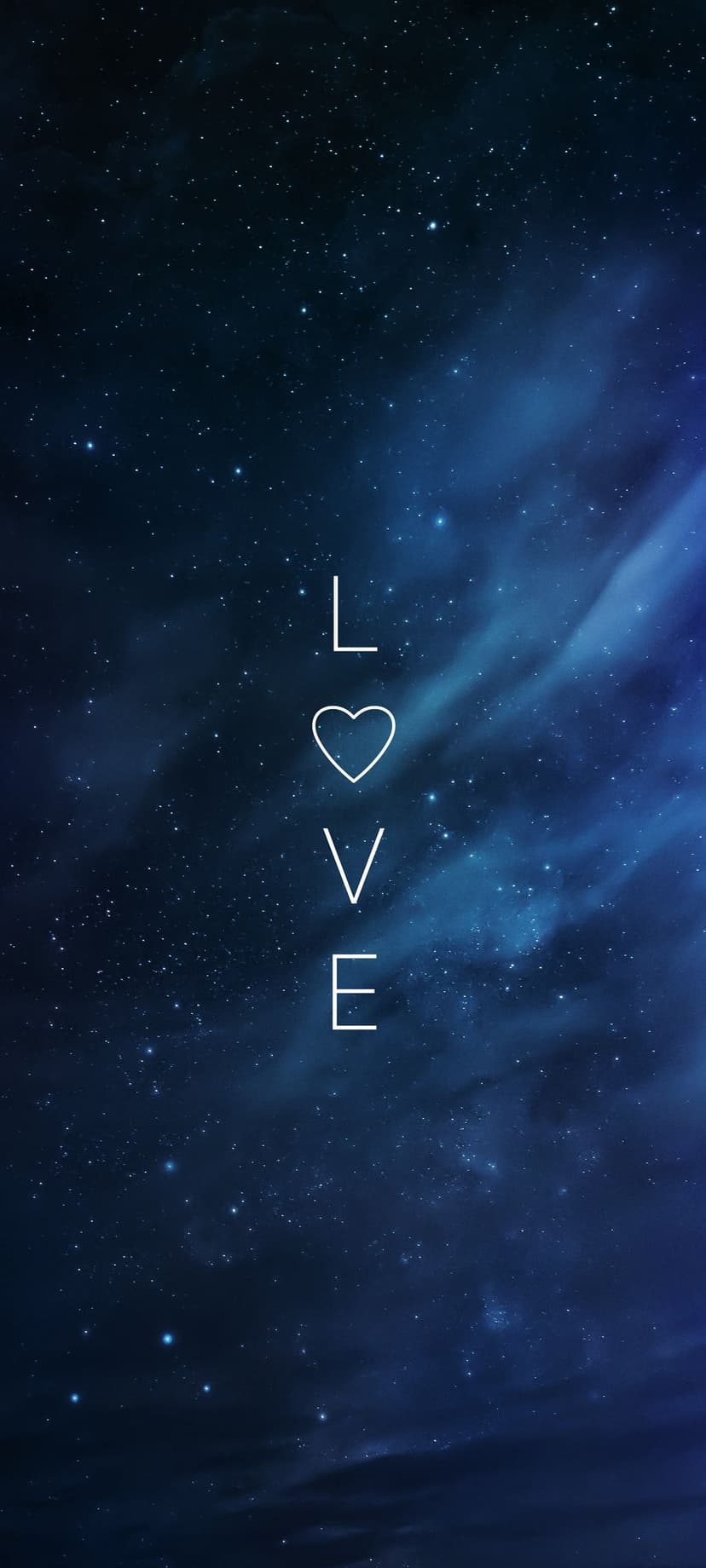 Vertical Love Typography Night Sky Mobile Wallpaper