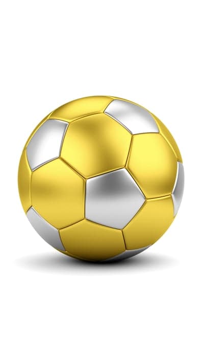 Golden and Silver Soccer Ball 3D Render