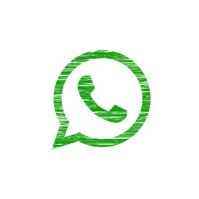 WhatsApp logo featuring a green circular speech bubble and white telephone handset on a transparent background.