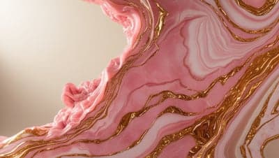 Pink Marble Swirl with Golden Veins Texture Background