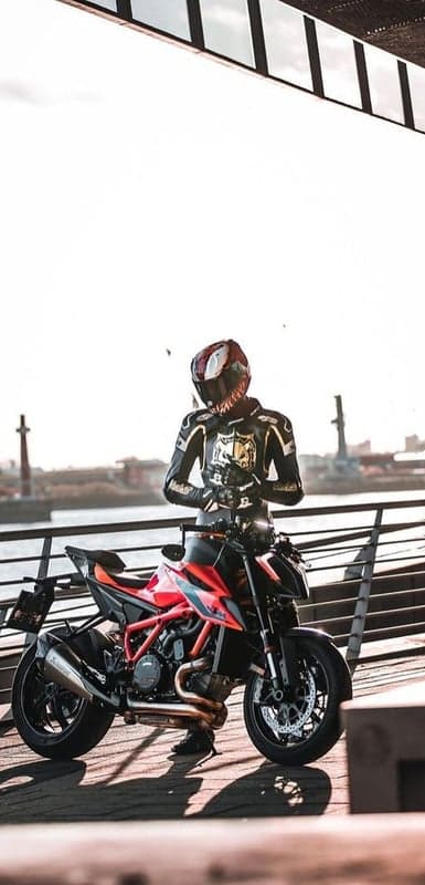 Venom Rider and Red Sportbike Mobile Background HD