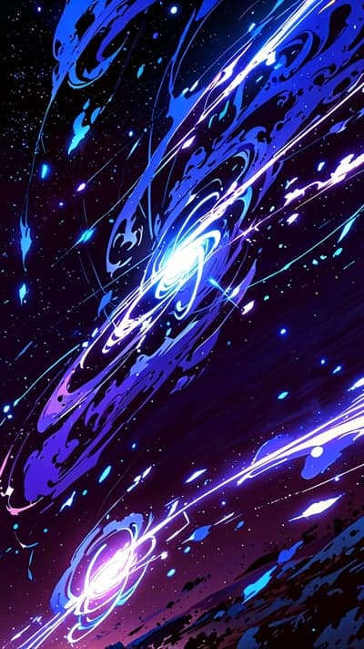 Deep Space Nebula Swirls Blue Purple Phone Wallpaper