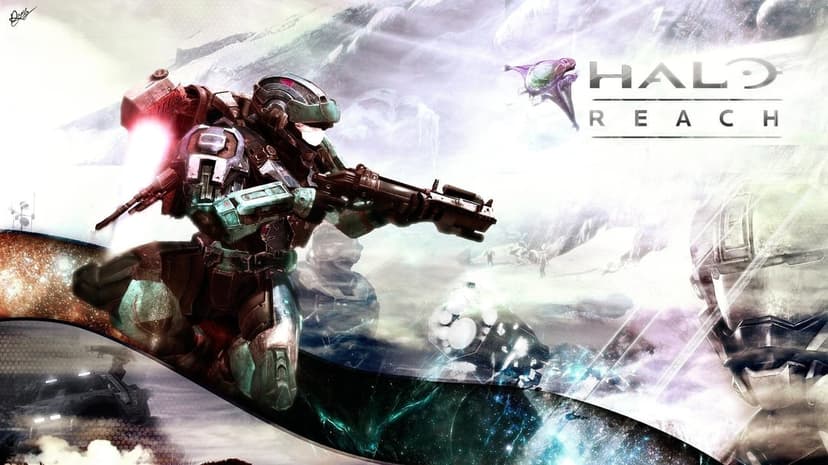 Cyan armored Spartan soldier with a glowing jetpack holding a rifle against a bright snowy mountain vista.