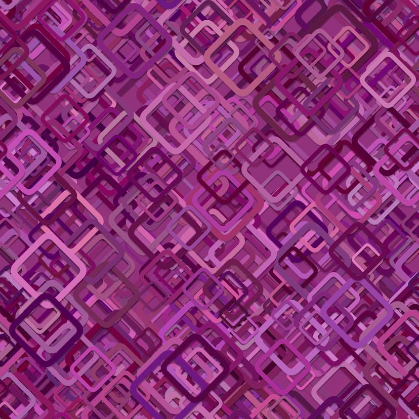 Overlapping purple rounded squares with soft gradients creating a layered geometric mosaic in a vertical layout.