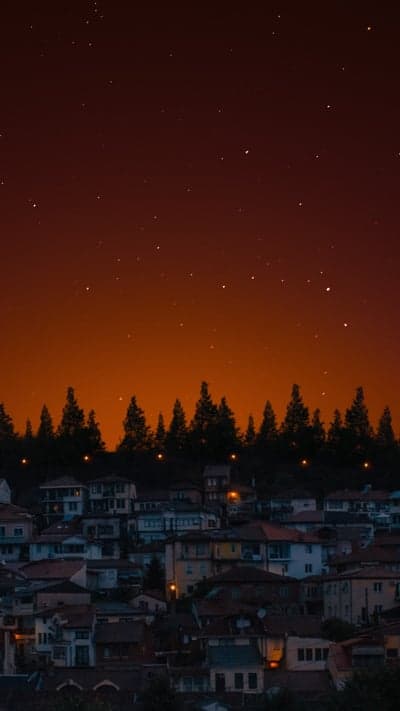 Himalayan Twilight Hillside Village Phone Wallpaper
