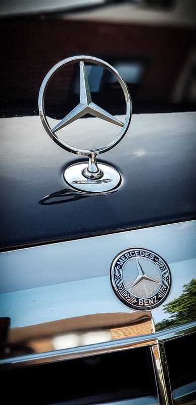 Mercedes-Benz Hood Ornament and Emblem Close-up