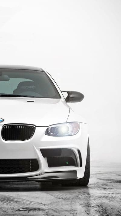 White BMW M3 Performance Coupe Front View Phone Wallpaper