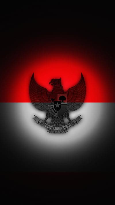 Garuda Pancasila: Indonesia's National Emblem on Red and White Flag