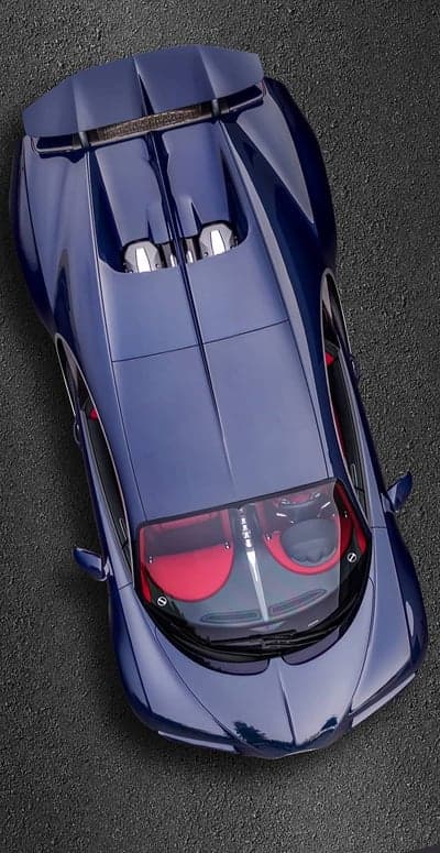 Dark Blue Bugatti Chiron Aerial View Phone Wallpaper