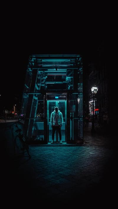 Urban Solitude - Bathed in Neon Glow