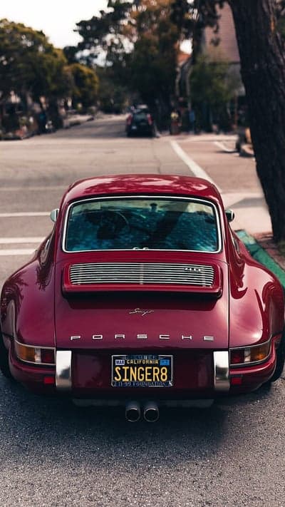 Custom Red Porsche 911 Singer Edition Mobile Phone Wallpaper