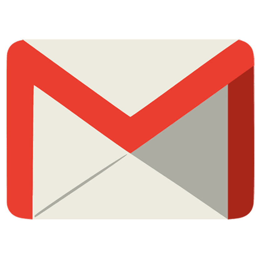 Red white email icon envelope with sharp corners and flat shading style isolated on a transparent background.