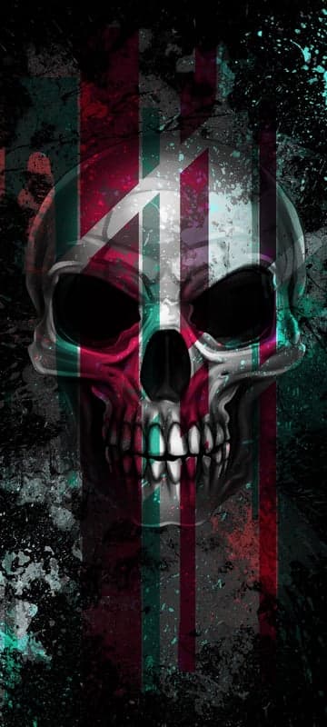 Distorted Skull with Union Jack Overlay