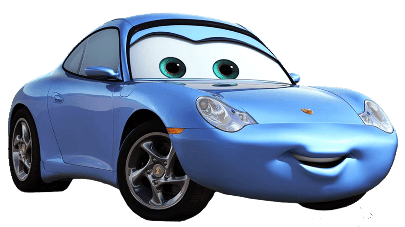 Disney cars character PNG group featuring a red race car, blue sedan, and brown tow truck on white background.