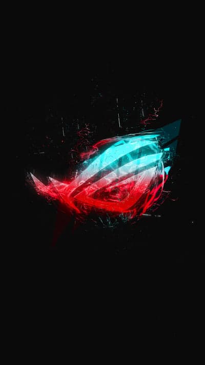 Glowing ROG Logo Wallpaper Red and Blue