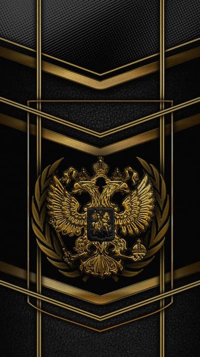 Elegant Gold and Black Russian Double-Headed Eagle Emblem