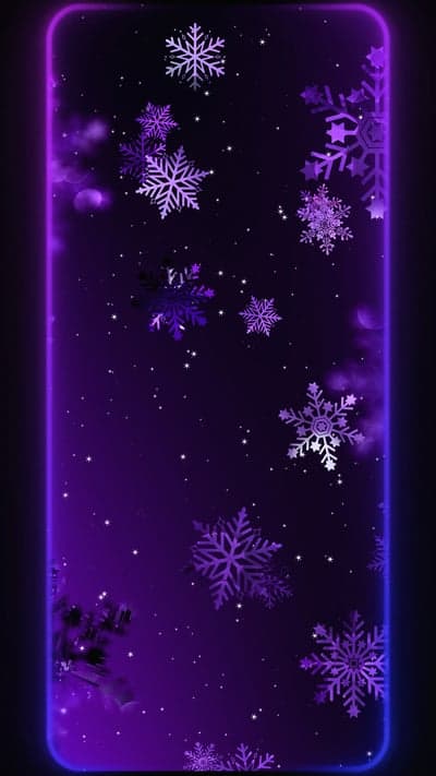 Purple Snowflakes and Stars Wallpaper