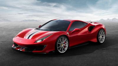 Red Ferrari 488 Pista Supercar Landscape Desktop Wallpaper
