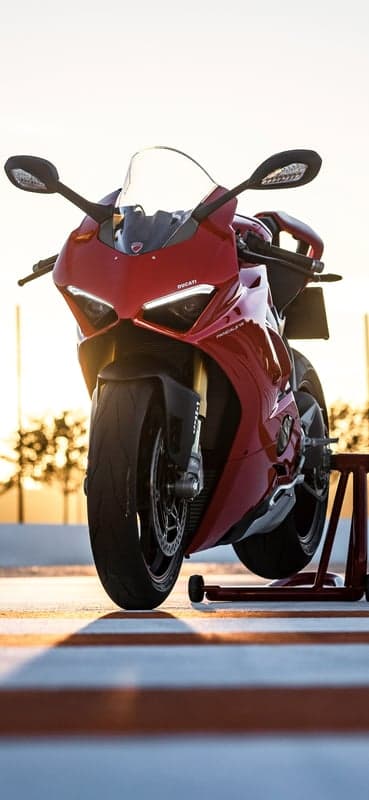 Red Ducati Panigale V4 Superbike Sunset Mobile Wallpaper