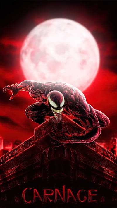 Carnage Unleashed: Red Moon Menace on City Rooftops