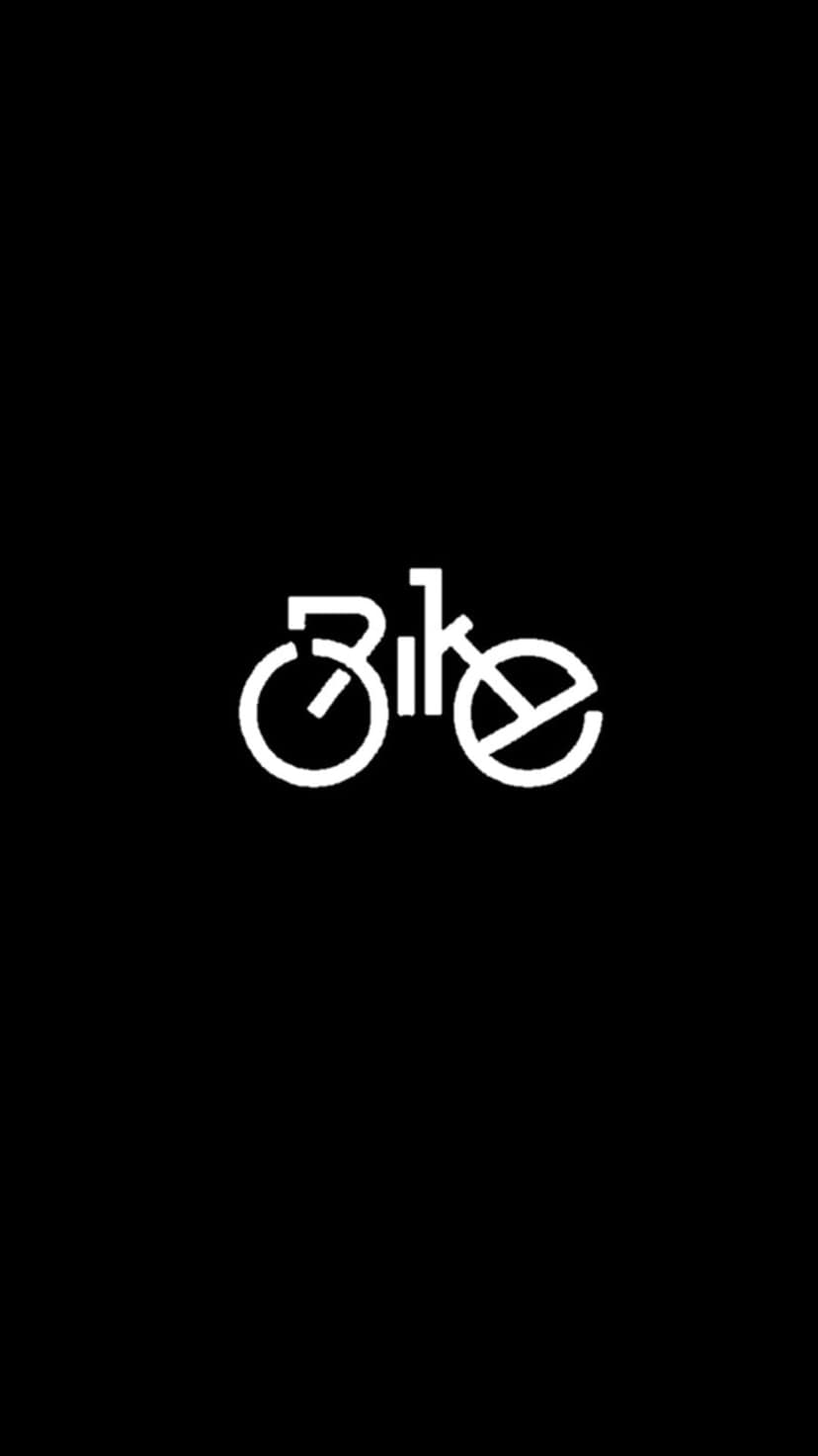 Bicycle logo composed of white typography on a pitch-black backdrop, emphasizing geometric letter shapes.