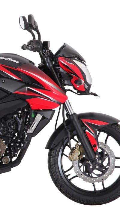 Red and black sport motorcycle front view