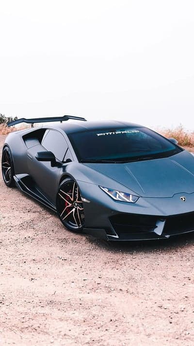 Stealth Gray Lamborghini Huracan Supercar Phone Wallpaper
