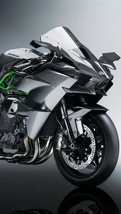 Kawasaki Ninja H2R Supercharged Motorcycle Front View