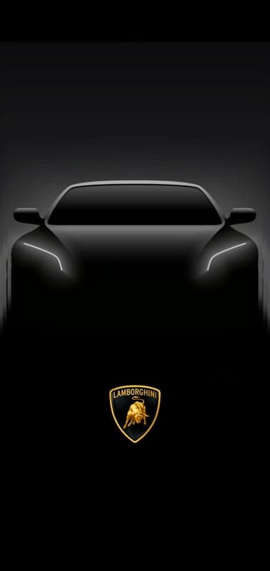 Stealth Lamborghini Silhouette and Gold Crest Mobile Backdrop