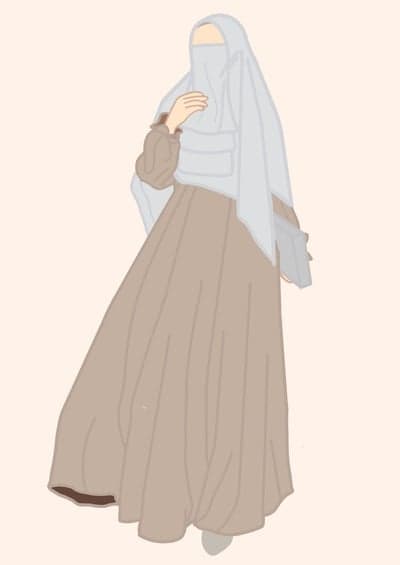 Illustration of a Muslim woman in modest attire