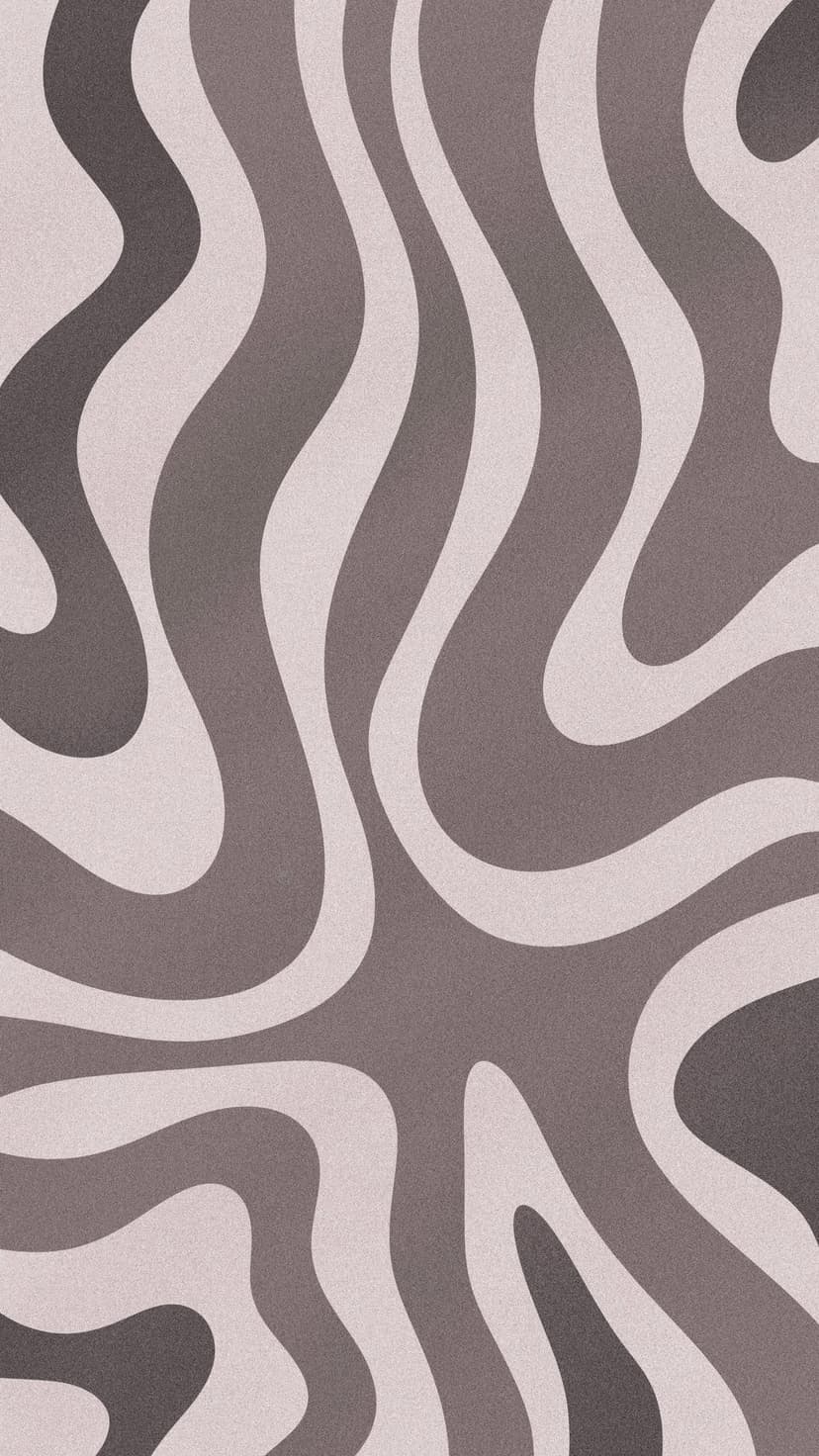 Vertical wavy stripes in charcoal, beige, and tan tones feature a grainy vintage texture and organic curves.