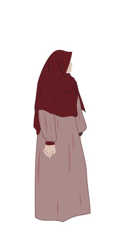 Minimalist Hijab Fashion Phone Wallpaper in Burgundy