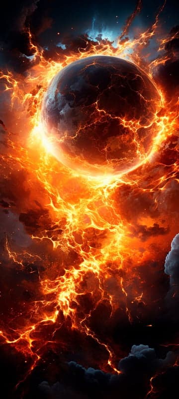 Fiery Planet Erupting in Cosmic Inferno