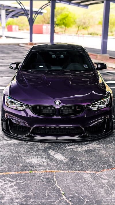 Purple BMW M4 Coupe Front View Mobile Phone Wallpaper