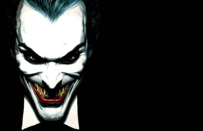 Scary Joker Close-Up with Menacing Smile