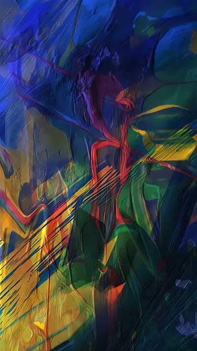 Abstract Colorful Digital Painting with Dynamic Brushstrokes