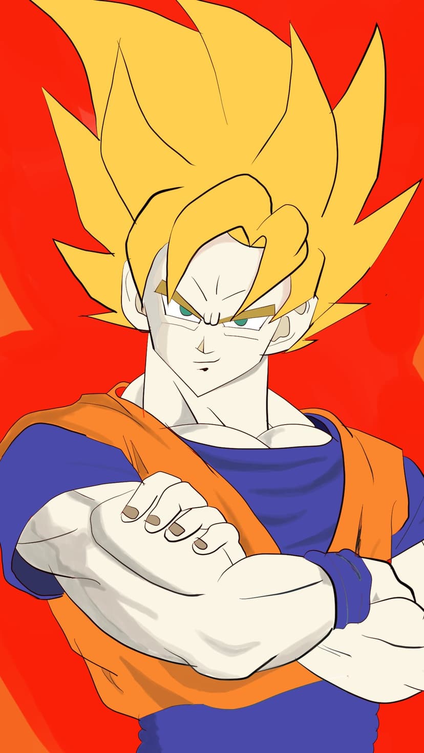 Goku Black and Super Saiyan Blue stand back-to-back amidst pink and blue energy with a purple synthwave sun.