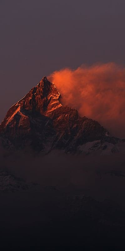 Annapurna's Fiery Crown- A Peak at Dusk