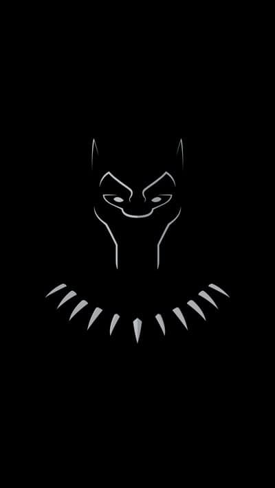 Black Panther minimalist outline mask and collar