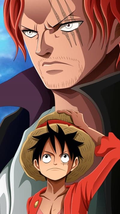 Monkey D. Luffy and Shanks Straw Hat Pirates anime art