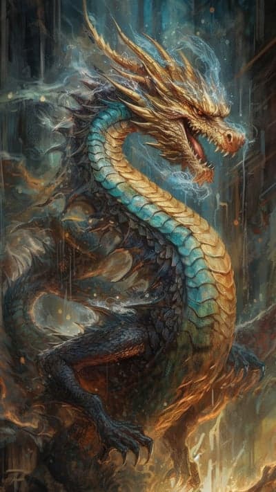 Majestic Chinese Dragon Art, Digital Painting