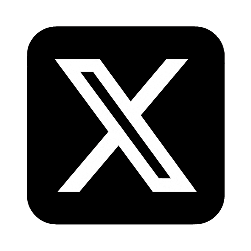 Minimalist black X monogram featuring sharp geometric lines and a solid matte finish on a transparent background.