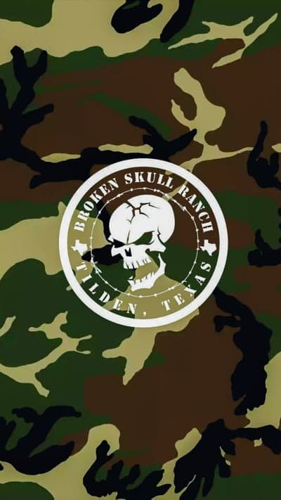 Rustic Broken Skull Ranch Camo Logo Mobile Wallpaper