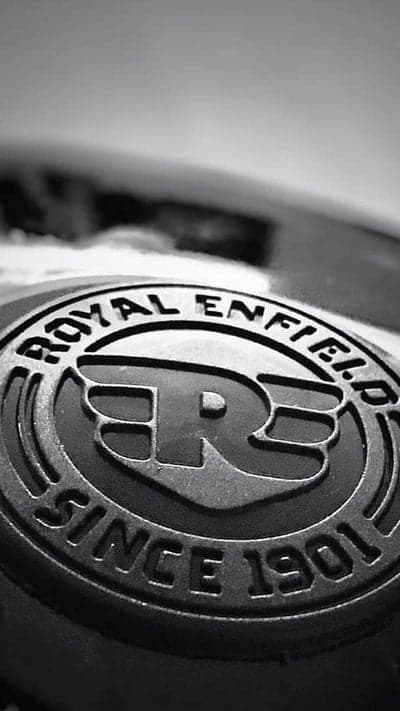 Royal Enfield Logo 'R' Since 1901 Close-up Black and White